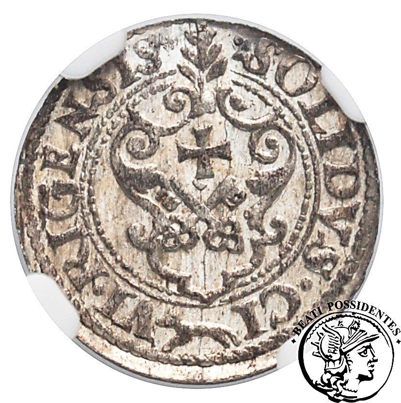 Polska Zygmunt III Waza szeląg ryski 1621 NGC MS 63